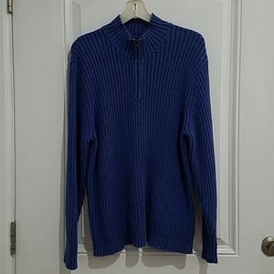 Men's Lands' End Blue Zip Up Sweater